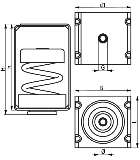 2800600050 VibraTek® HS-1 Spring Hanger high performance spring isolator for light suspended loads walraven  - Вид №1