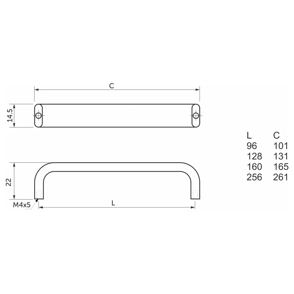 Мебельная ручка-скоба UA340-96 черная 96 мм AKS STLM-2129414 - Вид №5