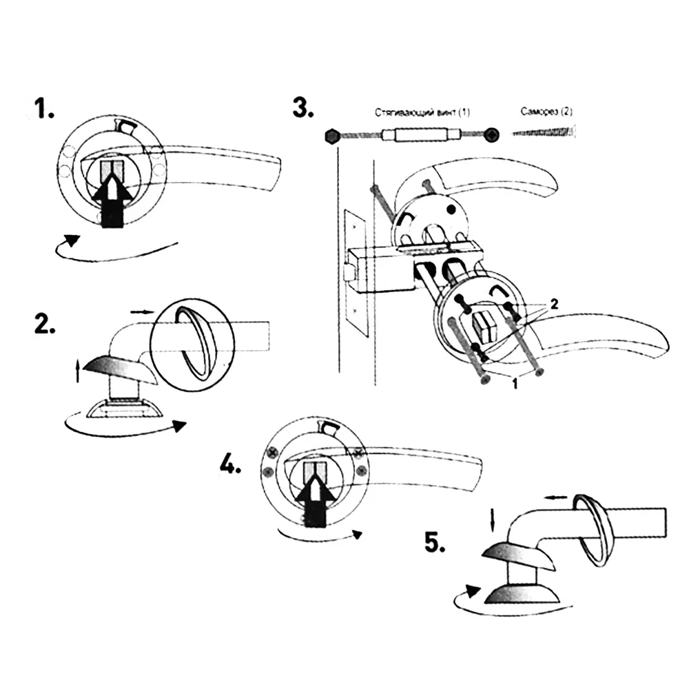 Дверные ручки Edson EDS-A123-01 без запирания ЦАМ гальваническое покрытие цвет бронза STLM-2188046 - Вид №3