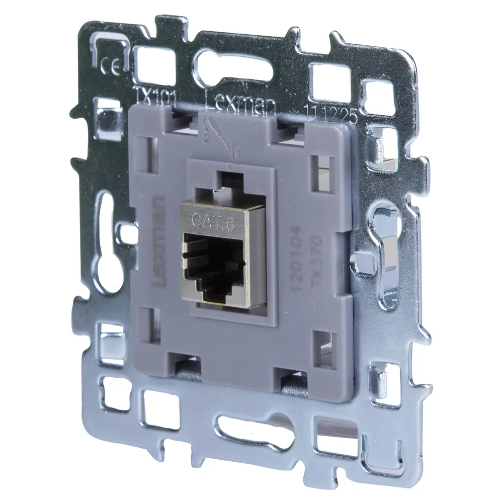 Телефонная розетка встраиваемая Lexman Cosy RJ11, цвет серый STLM-2085466 - Вид №1