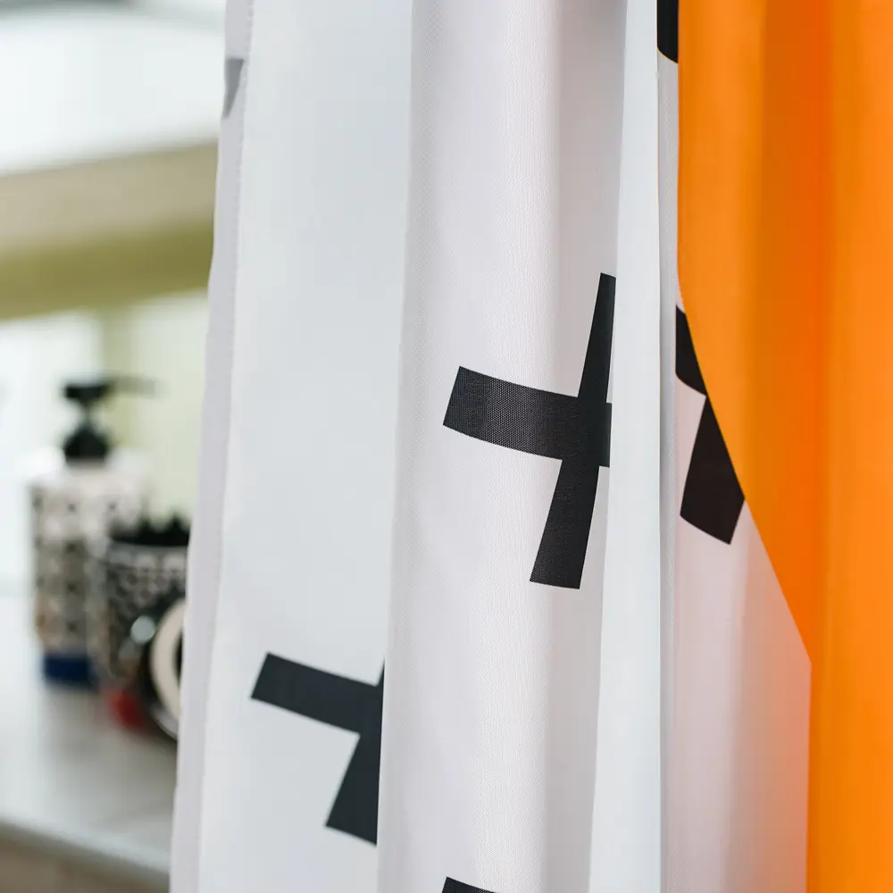 Штора для ванны Moroshka Memphis 180x200 см полиэстер цвет белый/жёлтый STLM-2103889 - Вид №3