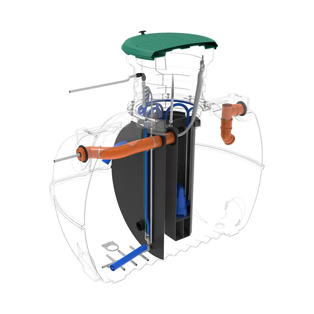 Станция биологической очистки четрыхкамерная Rostok Ground 8 Pro 3500 литров 1600 л/сутки STLM-2121561 - Вид №22