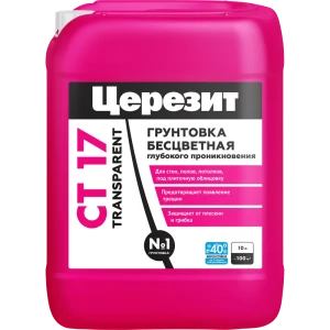 Грунтовка Ceresit CT17 Transparent глубокого проникновения 10 л 89398668