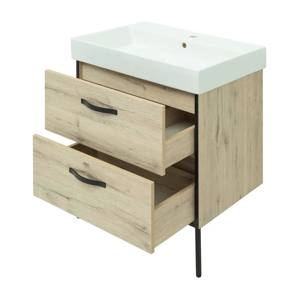 Тумба под раковину Aquanet Инди Вилис подвесная 65 см цвет дуб белый STLM-2045944 - Вид №2