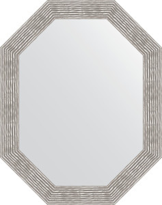 BY 7196 Зеркало в багетной раме - волна хром 90 mm EVOFORM Octagon