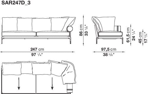 Угловой диван из ткани B&B Italia Атолл ARCH-00091854 - Вид №48