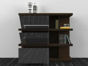 Natuzzi Модульный деревянный книжный шкаф
