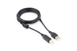 16205330 Кабель USB 2.0 Pro , AM/BM, 1.8м, экранировка, ферритовые кольца, пакет, черный CCF-USB2-AMBM-6 Cablexpert
