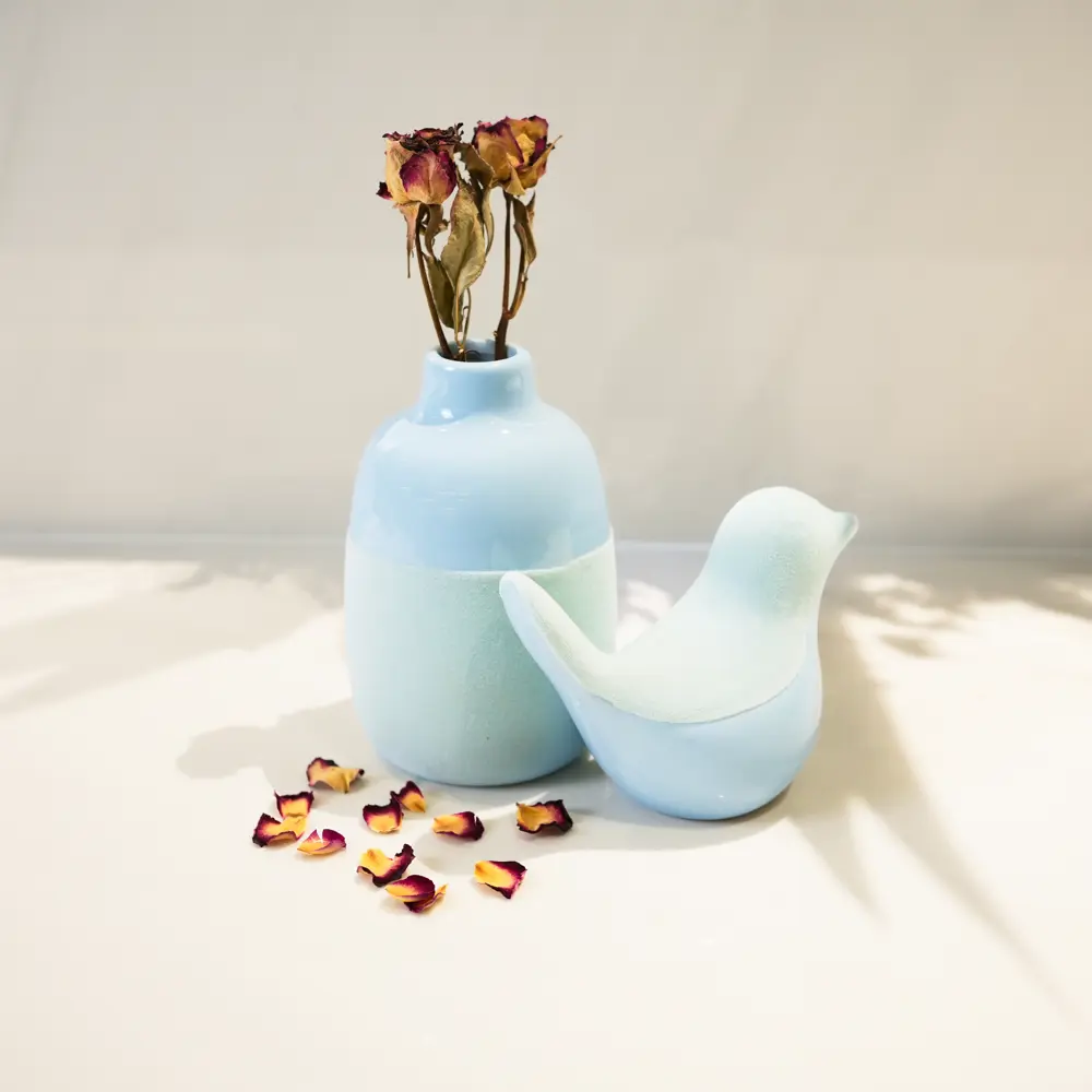 Ваза керамика цвет голубой 12 см Santreyd STLM-2010517 - Вид №1