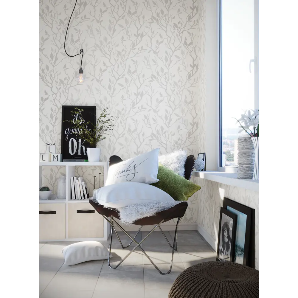Обои флизелиновые Палитра «Ветки» серые 0.53х10 м PL51004-14 STLM-2129724 - Вид №2