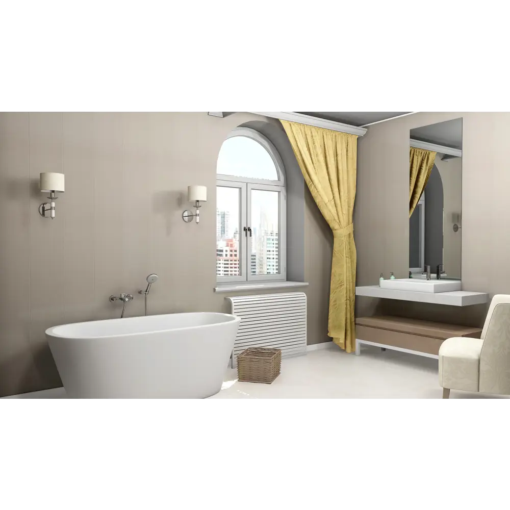 Стеновая панель ПВХ Лён фисташковый 2700x250x8 мм 0.675 м² КРОНАПЛАСТ STLM-2110490 - Вид №4