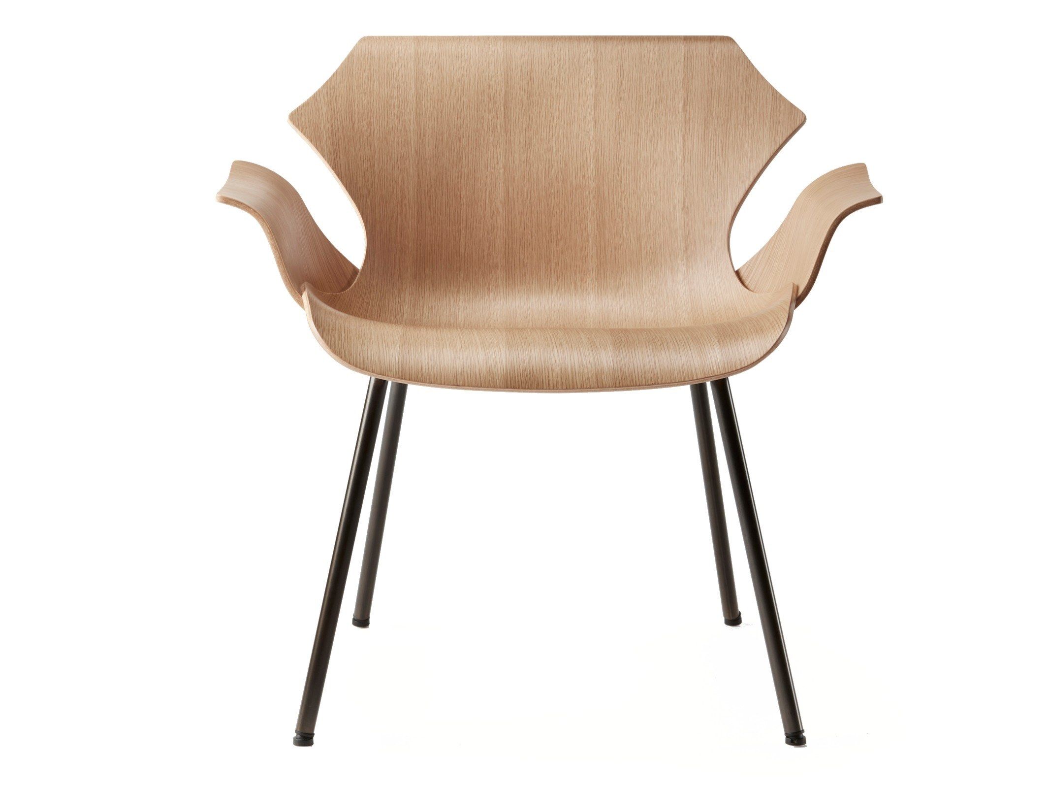 Стальное и деревянное кресло с подлокотниками BassamFellows Petal ARCH-00063917 - Вид №6