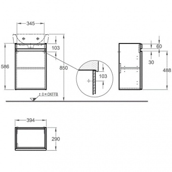 Тумба под раковину 39,4 см Keramag Renova Nr. 1 Plan 869048000 Santreyd  - Вид №3