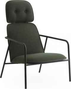 601817 Pad Lounge Chair High Black Steel Black / Synergy Normann Copenhagen
