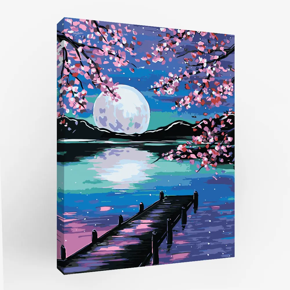 Картина по номерам Ночь под сакурой 40х50 см FBRUSH STLM-2142546 - Вид №1