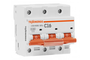 16402039 Автоматический выключатель ВА 67100 3п 16А 10кА характеристика С TAM310C016 Texenergo