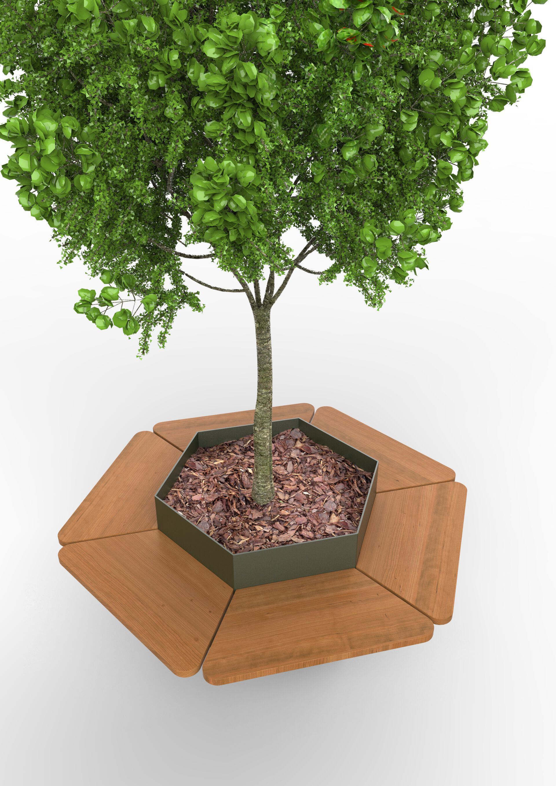 Стальная шестиугольная плантатор общественного пространства с сиденьем CITYSì PETALO ARCH-00025180 - Вид №2