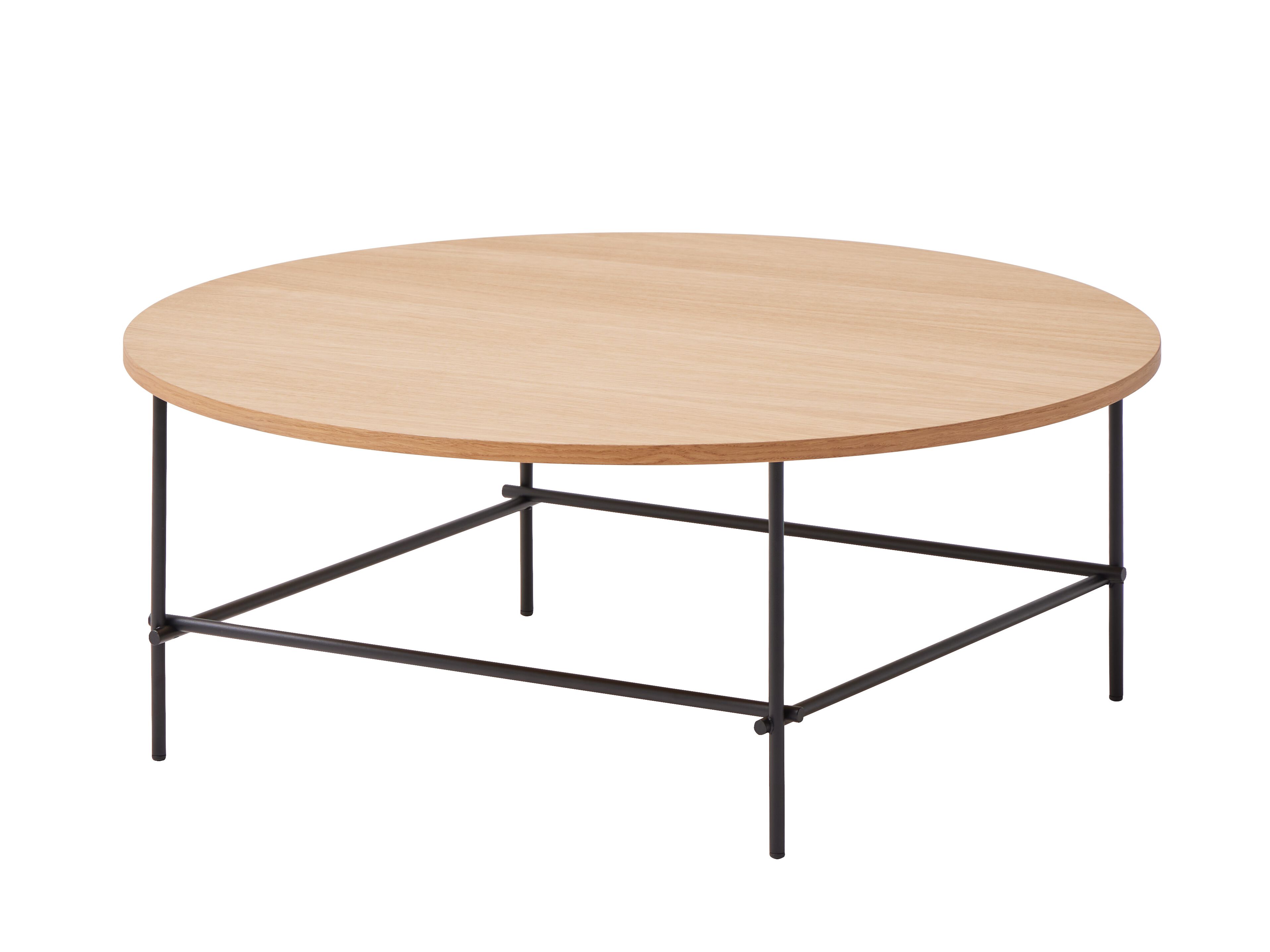 Металлический низкий круглый журнальный столик с деревянной столешницей INCLASS Nuc ARCH-00052041 - Вид №2