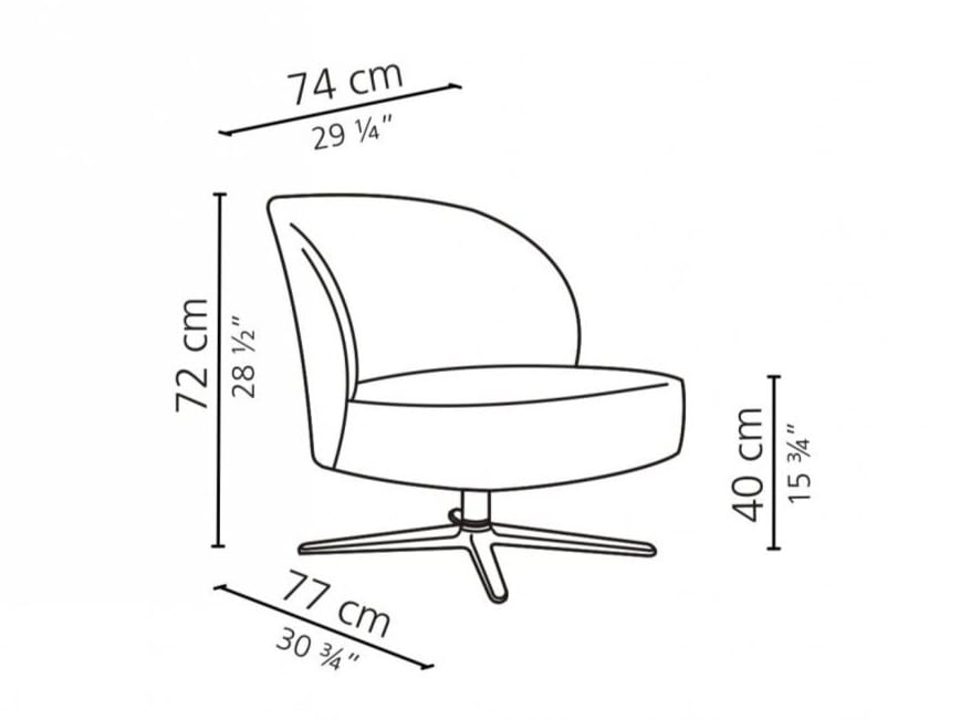 Тканевое вращающееся кресло Casamilano DHORA SLIM ARCH-00036882 - Вид №8