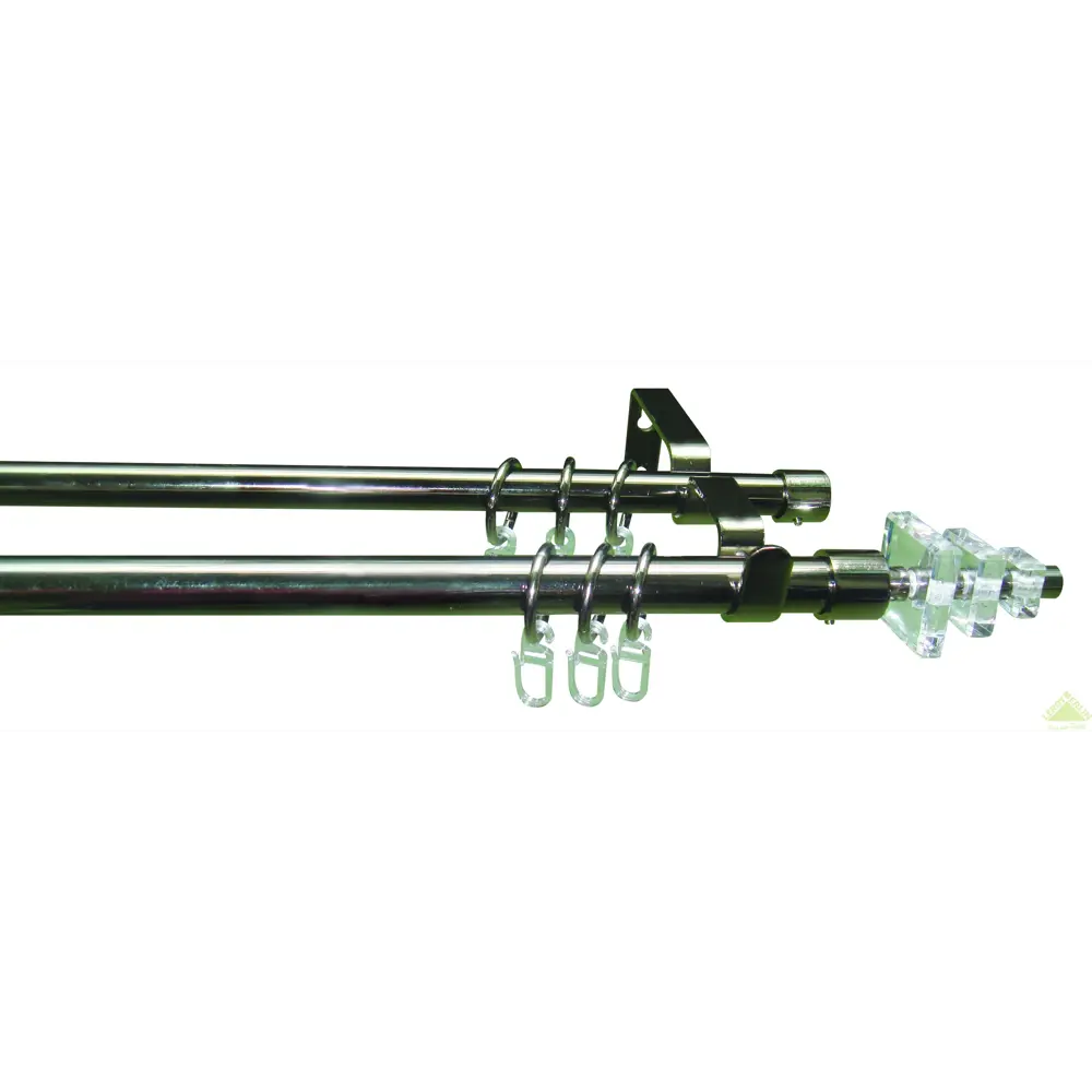 Карниз двухрядный Inspire раздвижной Пирамида 160-300 см цвет никель STLM-2204597