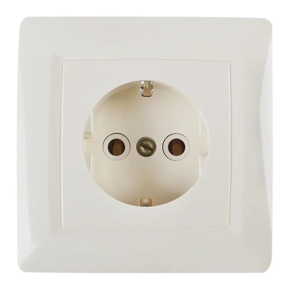 Розетка встраиваемая Reone с заземлением, цвет бежевая STLM-2028784