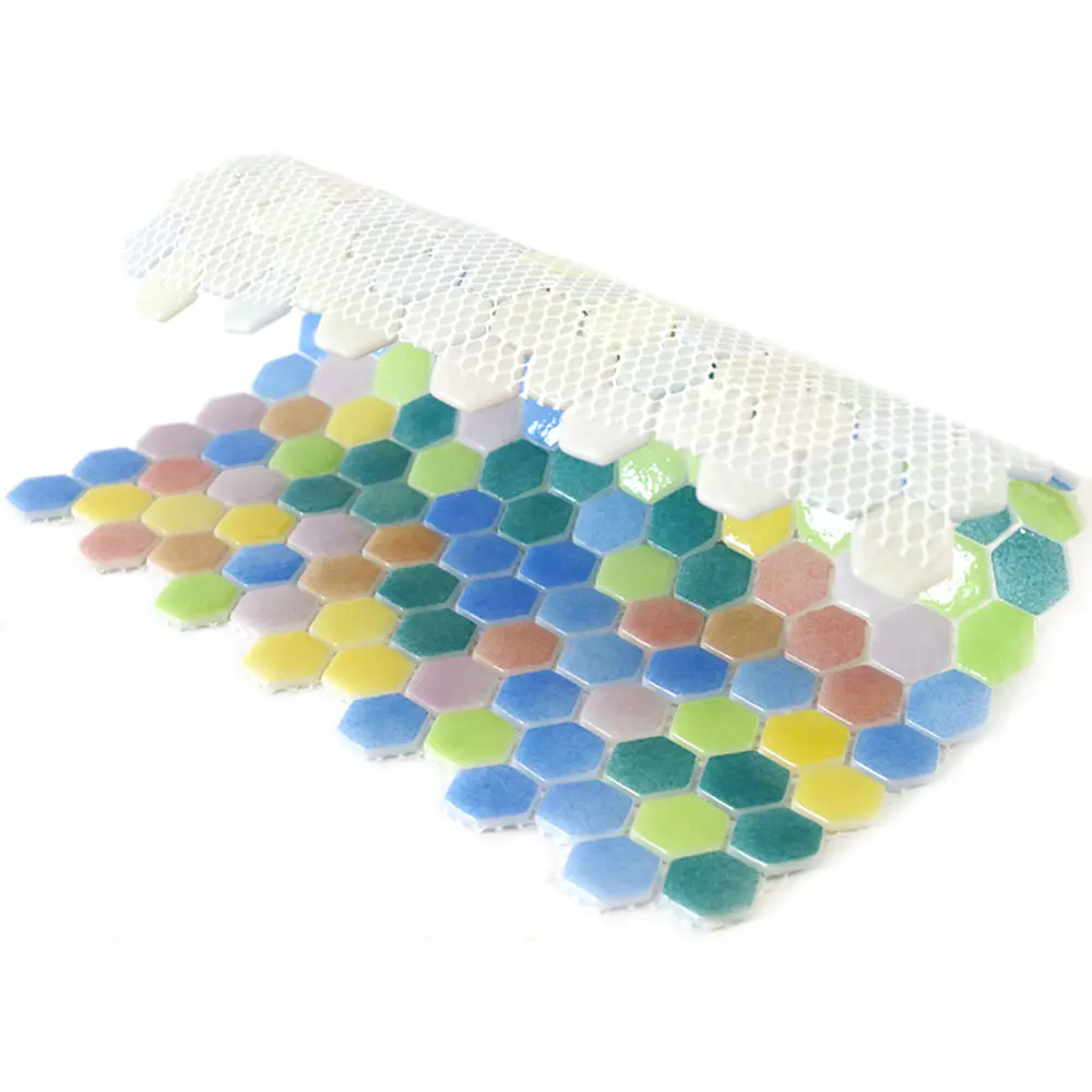 Мозаика стеклянная Natural STP-MIX001-HEX 29x29 см цвет белый Santreyd Steppa STLM-2149255 - Вид №2