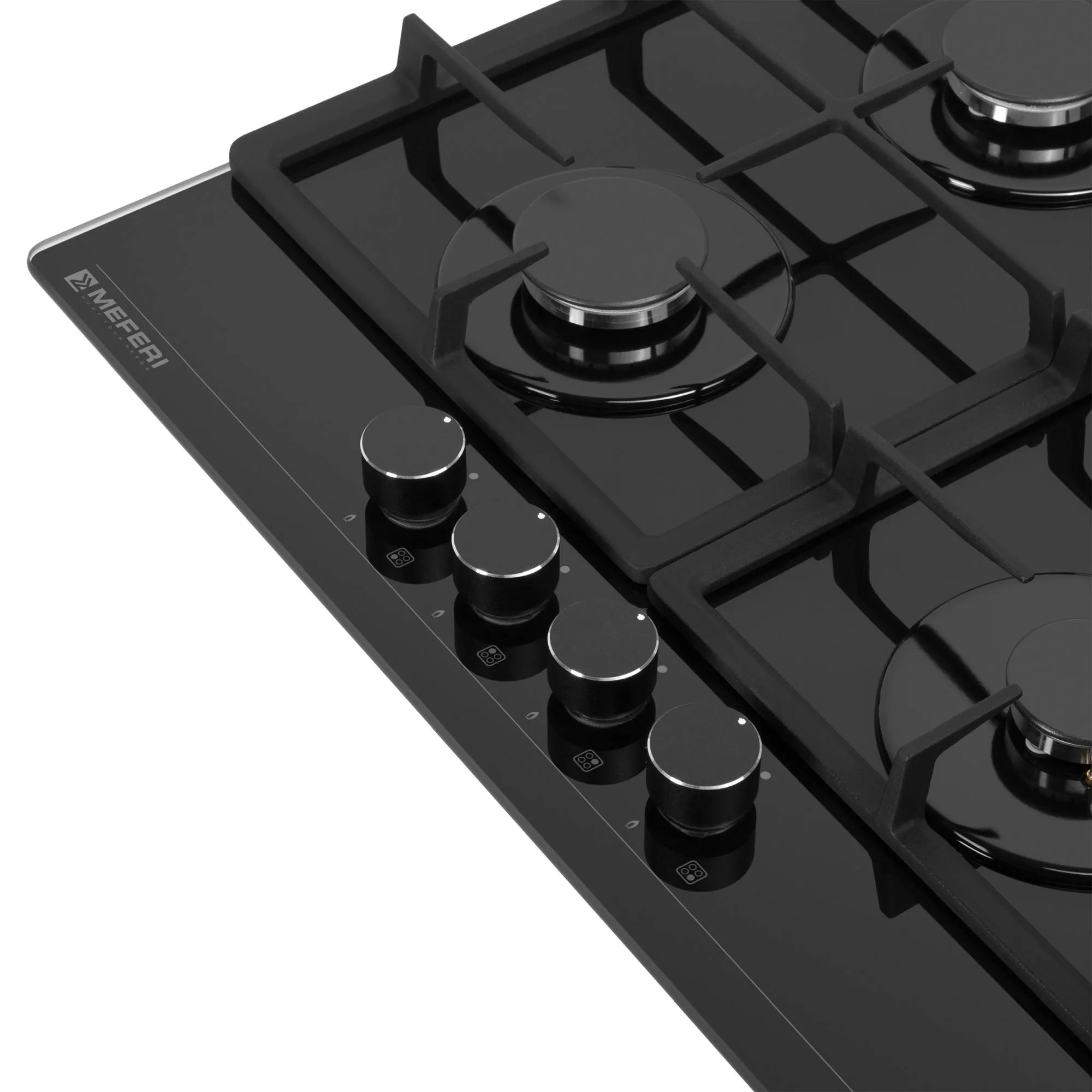 9168781 Газовая варочная поверхность Meferi MGH604BK GLASS POWER STDN-0146736 - Вид №3