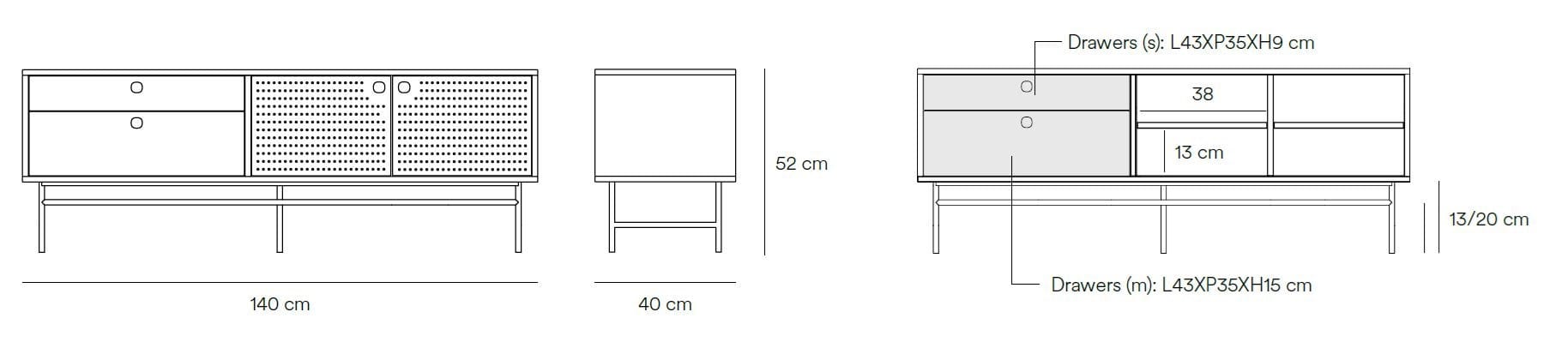 Шкаф для телевизора из МДФ с распашными дверцами и ящиками TEULAT точка ARCH-00150209 - Вид №28