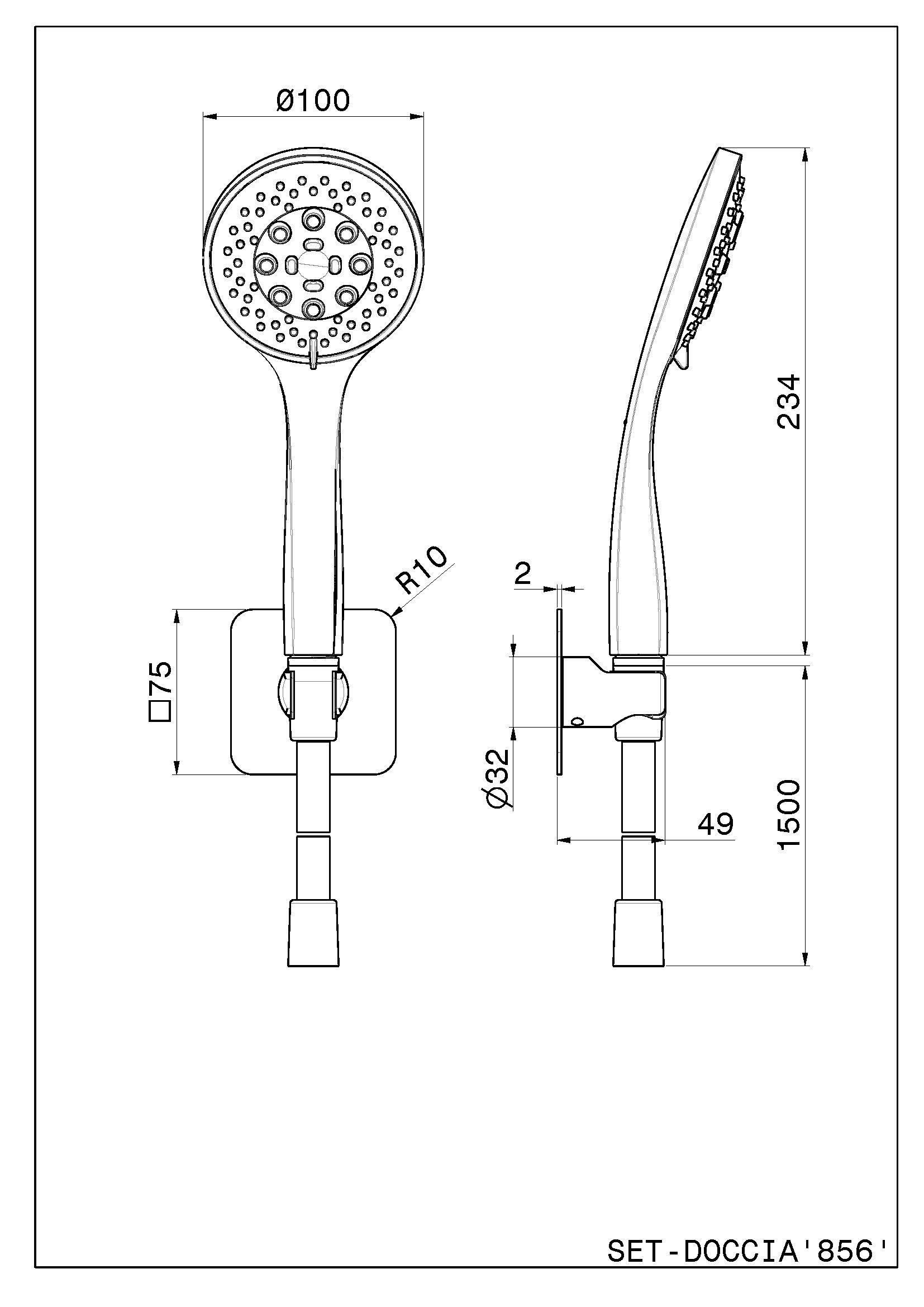 Настенный ручной душ с держателем Newform B-EASY ARCH-00035571 - Вид №2