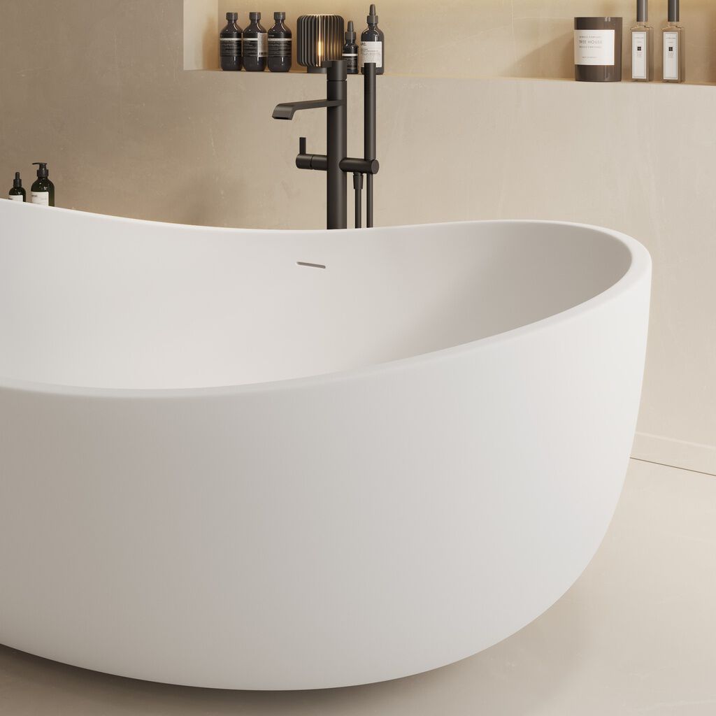 Асимметричная ванна в центре комнаты в Mineral Stone® RILUXA Ocean ARCH-00065694 - Вид №5