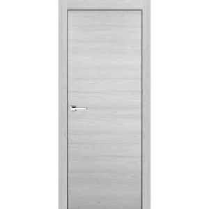 Дверь межкомнатная глухая финиш-бумага ламинация цвет ясень серый 80x200 см (c замком)