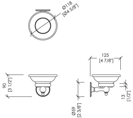 Керамический и латунный настенный держатель зубной щетки Devon&Devon Old Navy ARCH-00072636 - Вид №2