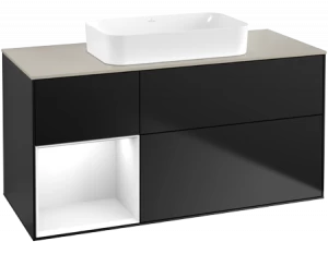 Villeroy&Boch Тумба под раковину Прямоугольная версия F703GFPD Finion Black Matt Lacquer