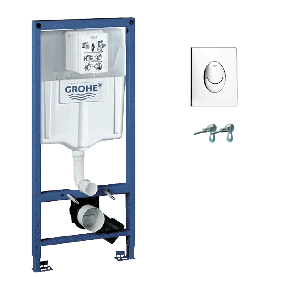 Комплект инсталляция с унитазом Grohe Rapid Sl 3 В 1 Koller Pool Round, безободковый, с микролифтом, цвет белый STLM-2206705