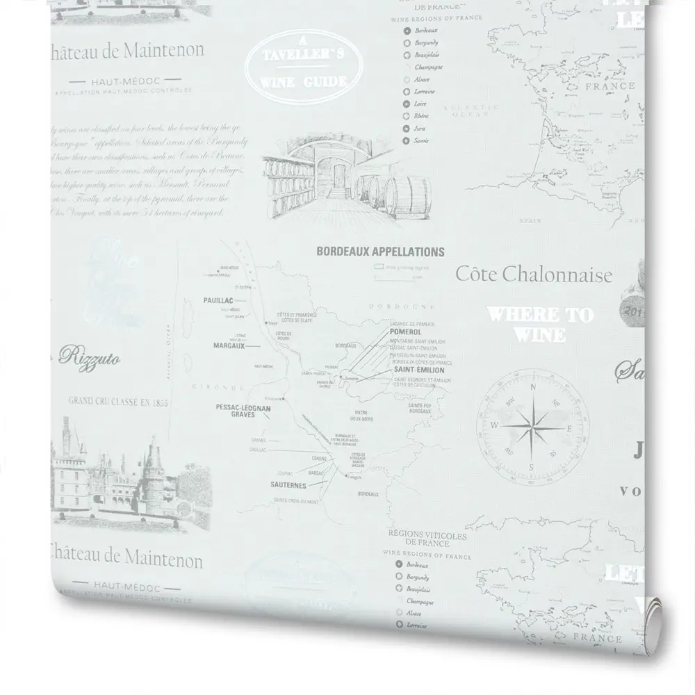 Обои флизелиновые Victoria Stenova Maps серые 1.06 м 998727 STLM-2160425