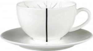 76692 Dibbern Чашка для эспрессо с блюдцем Dibbern "Чёрный лес/Белый декор" 110мл Фарфор костяной