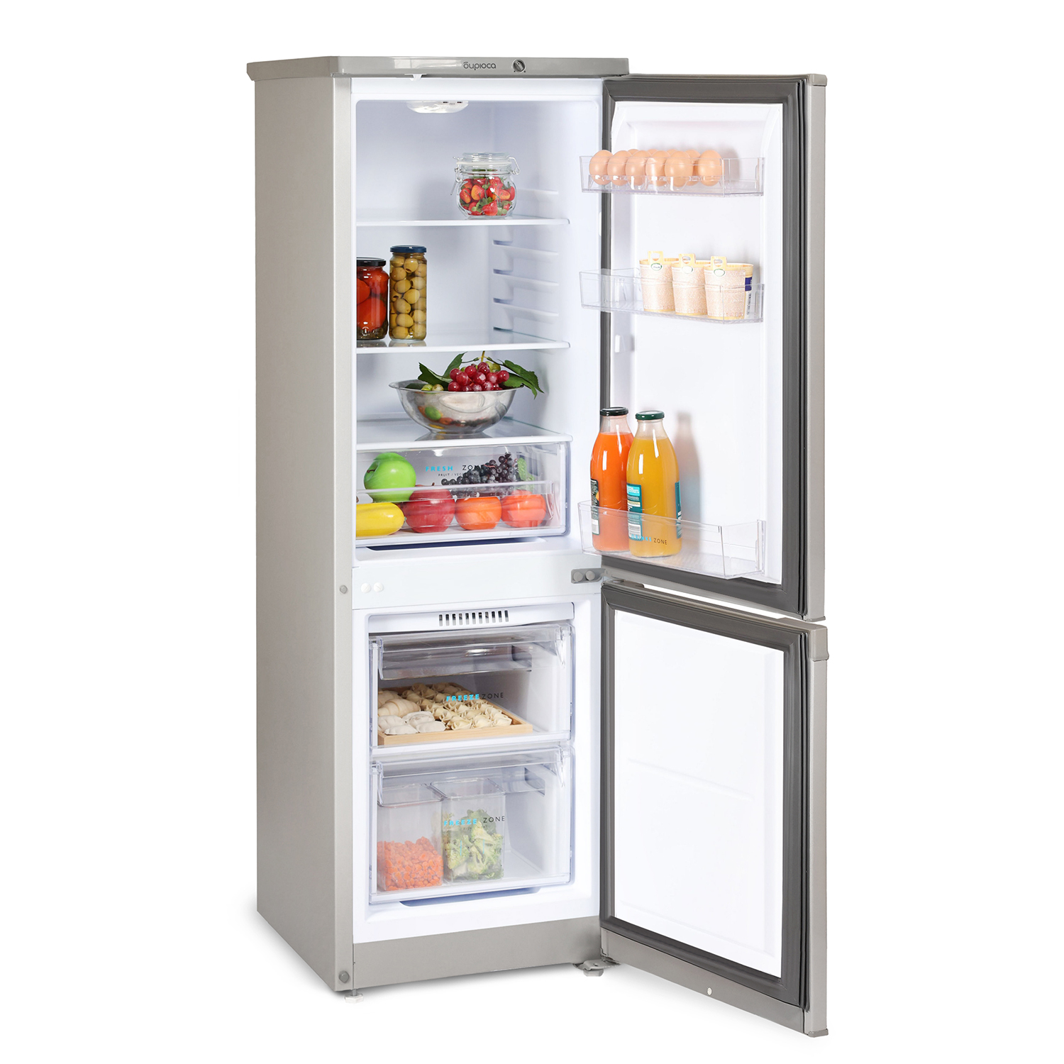 9283699 Холодильник с морозильником   БИРЮСА M418 серебристый STDN-0096041 - Вид №4