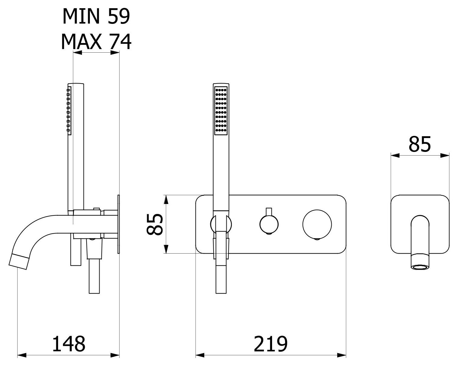 Смеситель для душа с 4 отверстиями и ручным душем IB Brera ARCH-00118002 - Вид №10