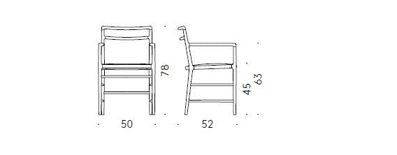 Стул из бука с подлокотниками и встроенной подушкой DE PADOVA THE SENSITIVE LIGHT CHAIR ARCH-00074562 - Вид №4