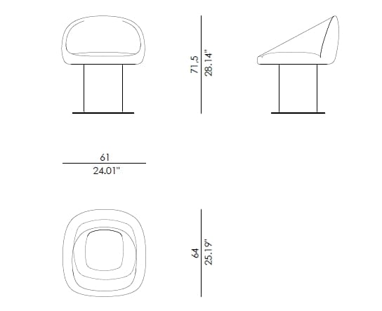 Мягкий стул из ткани Enne KAI B ARCH-00068898 - Вид №7