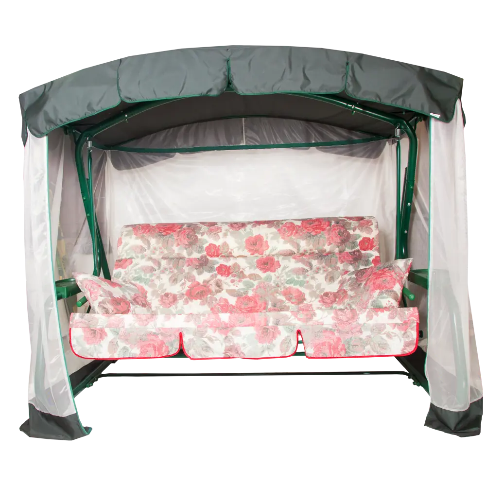 Качели садовые Турин Премиум 4-х местные (до 280 кг) зеленый/ розовый Santreyd STLM-2071517 - Вид №2