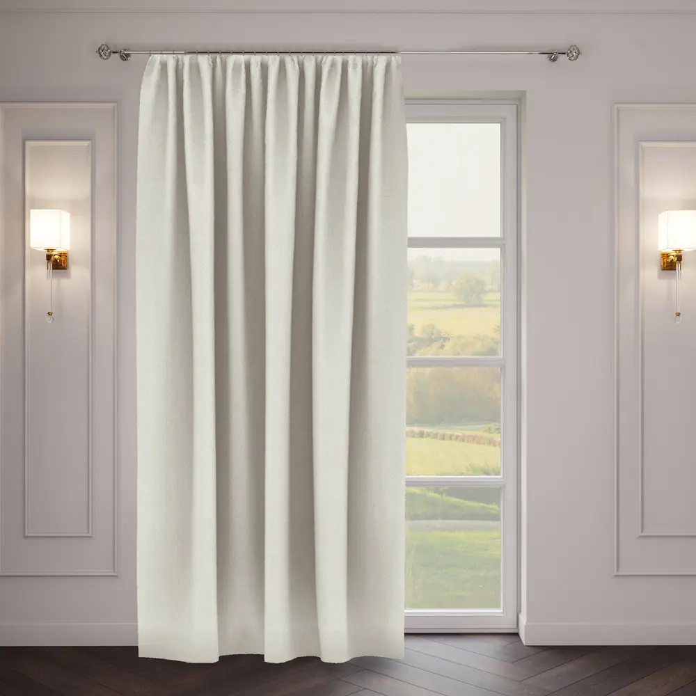 Штора на ленте «Стиль» 200x270 см однотон цвет молочный ТОРГОВЫЙ ДОМ ТЕКСТИЛЬ STLM-2036215