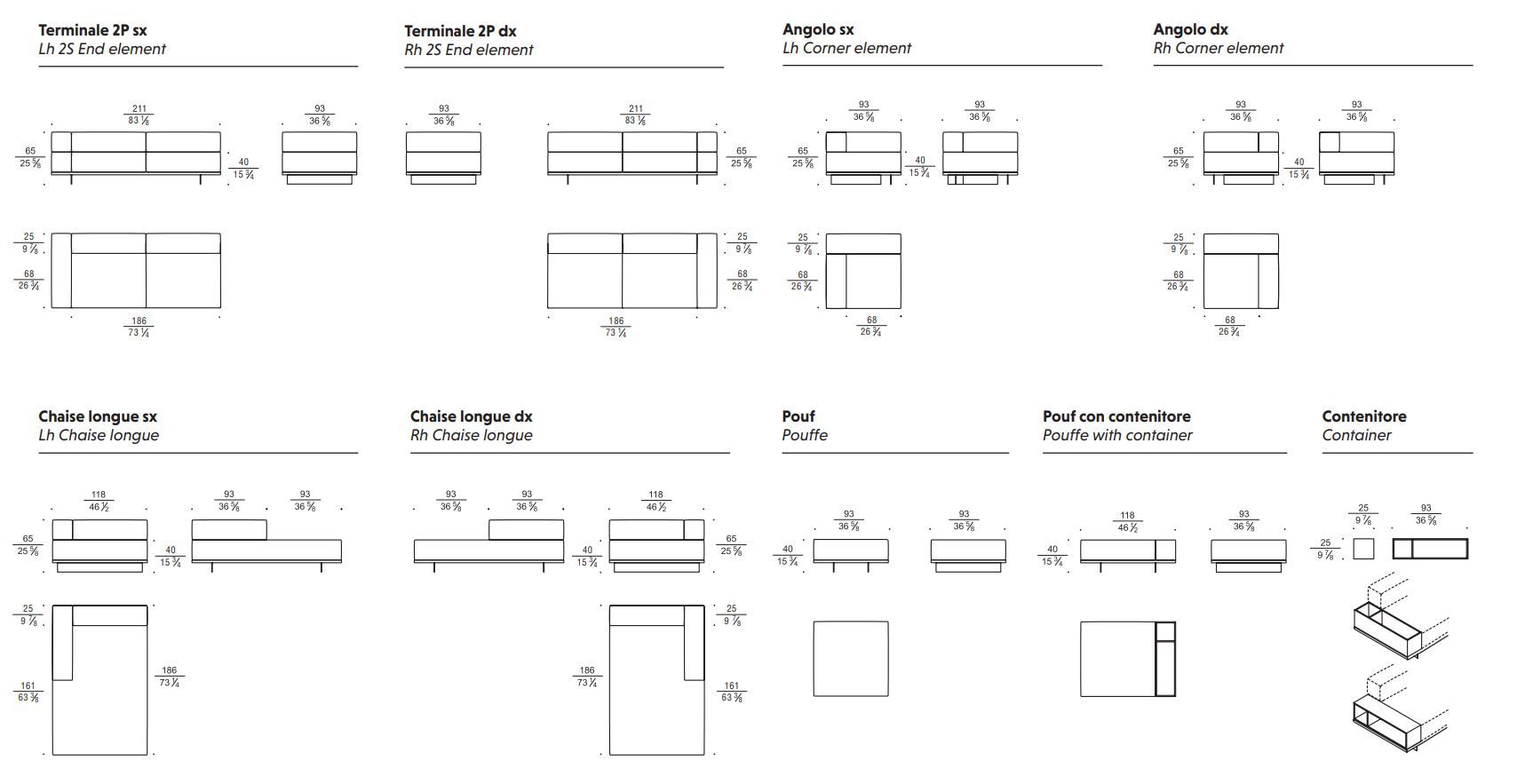 Ткань диван Busnelli REGOLO ARCH-00096687 - Вид №3