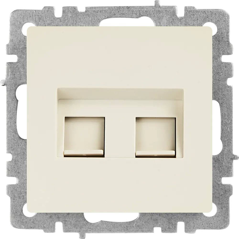 Компьютерная розетка IEK Brite двойная встраиваемая RJ45 Cat 5e 87761512 STLM-1113984