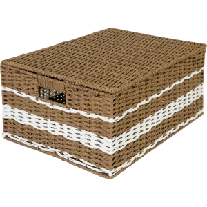 Корзина с крышкой Storidea HXL21.342 L 33x21x45 см 31 л бумага цвет коричневый