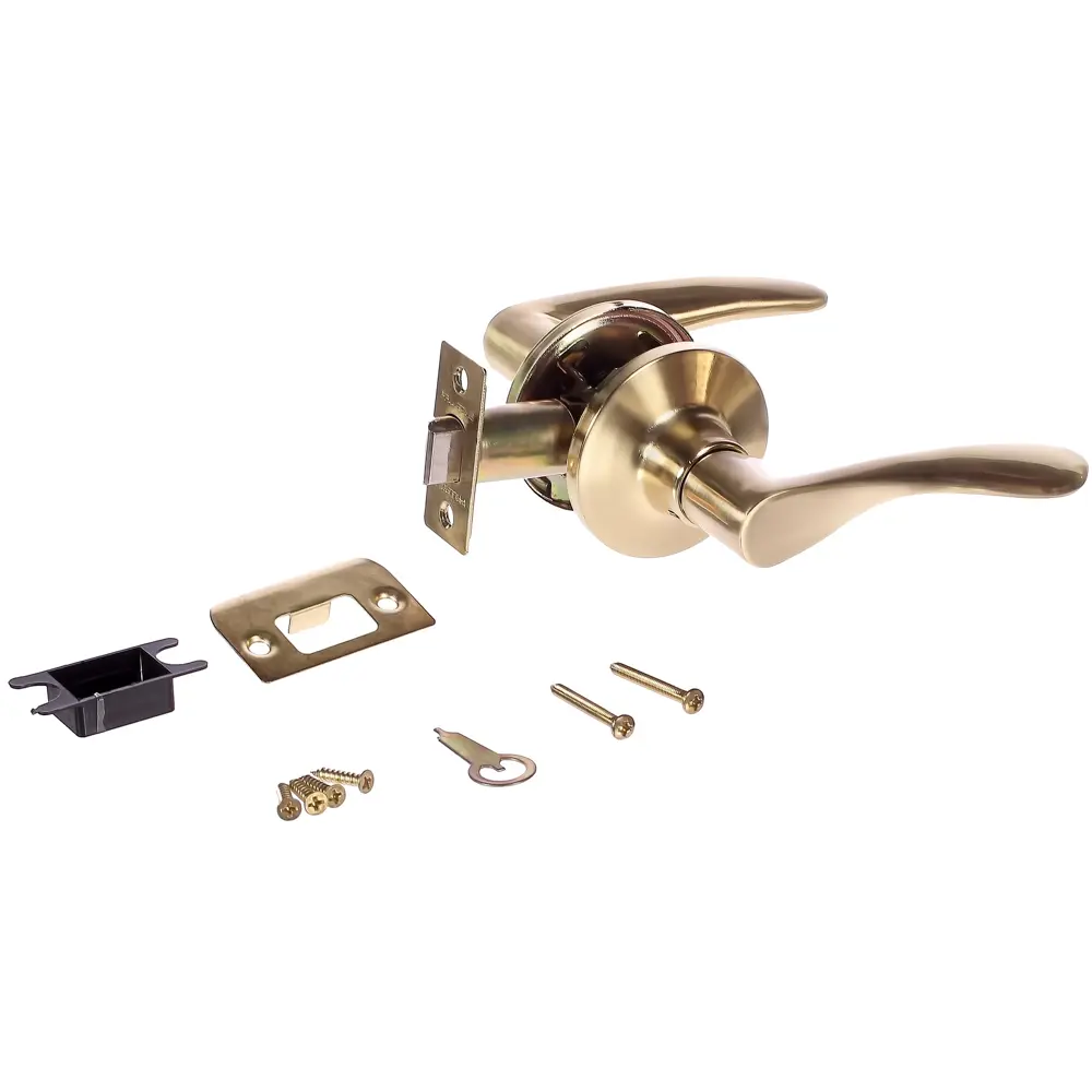 Ручка-защёлка Palladium 3901 SB PS, без запирания, ЦАМ, цвет матовая латунь STLM-2157220 - Вид №1