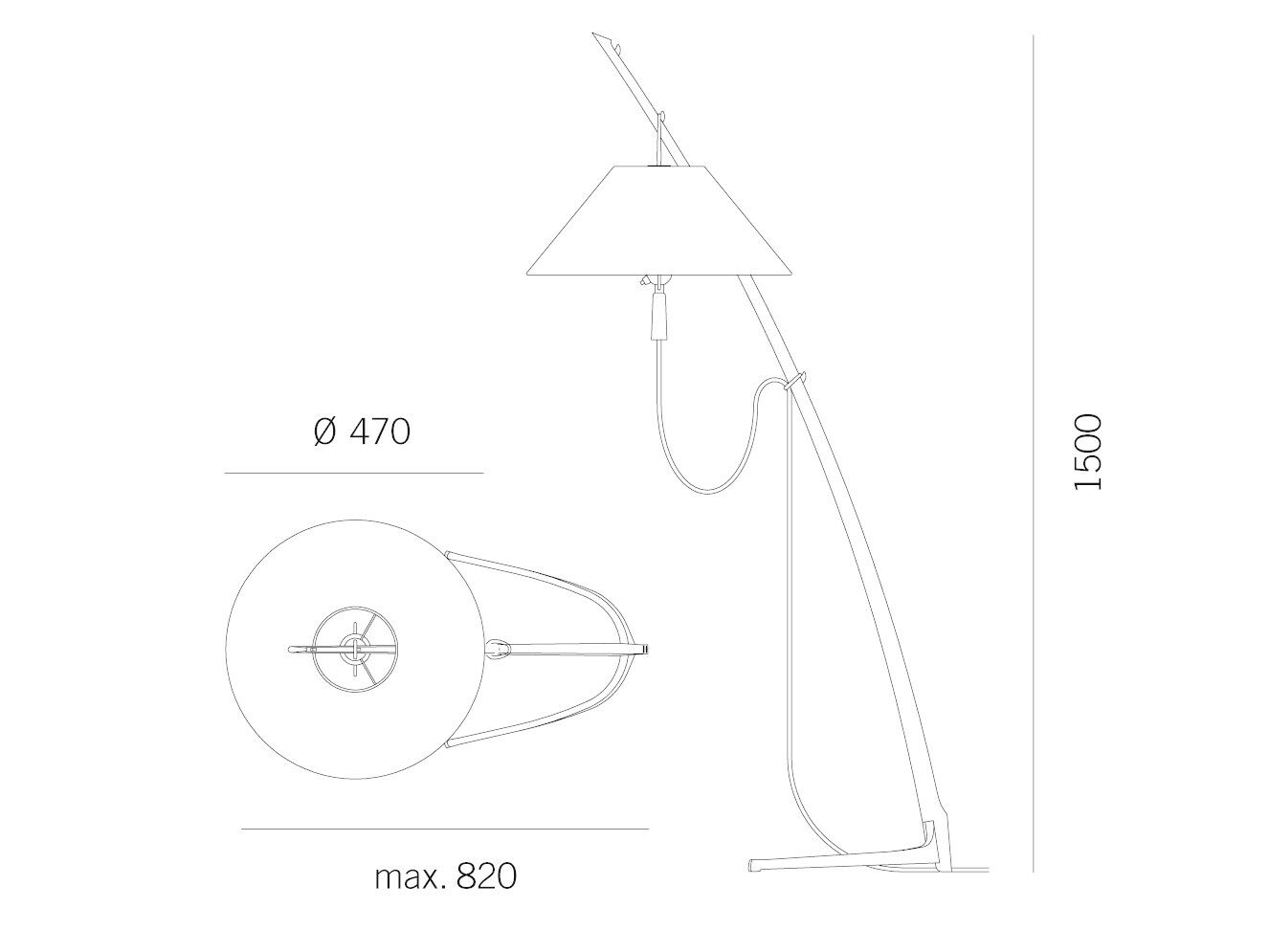Деревянная и шелковая напольная лампа с регулируемой высотой Kalmar DORNSTAB ARCH-00038581 - Вид №8