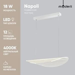 Светильник настенно-потолочный светодиодный MODERLI V10422-PL Napoli 12 м² нейтральный белый свет цвет белый