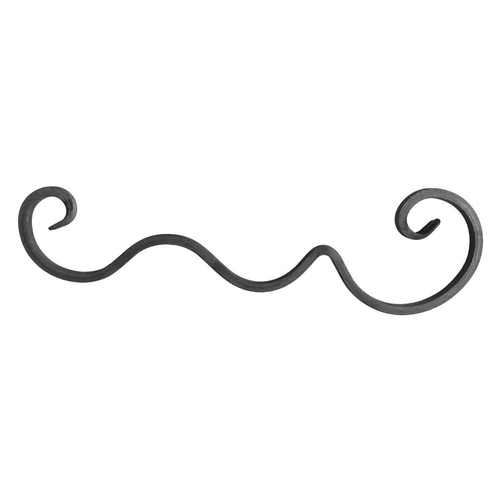 Пика Завиток Е-образный кованая, 130x470x15 мм АЖУРСТАЛЬ STLM-2028929