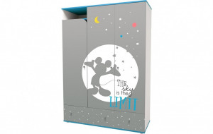 vpk-0001605.47 Шкаф трехсекционный Polini kids Disney baby Микки Маус с ящиками, белый-серый ВПК (Тополь)
